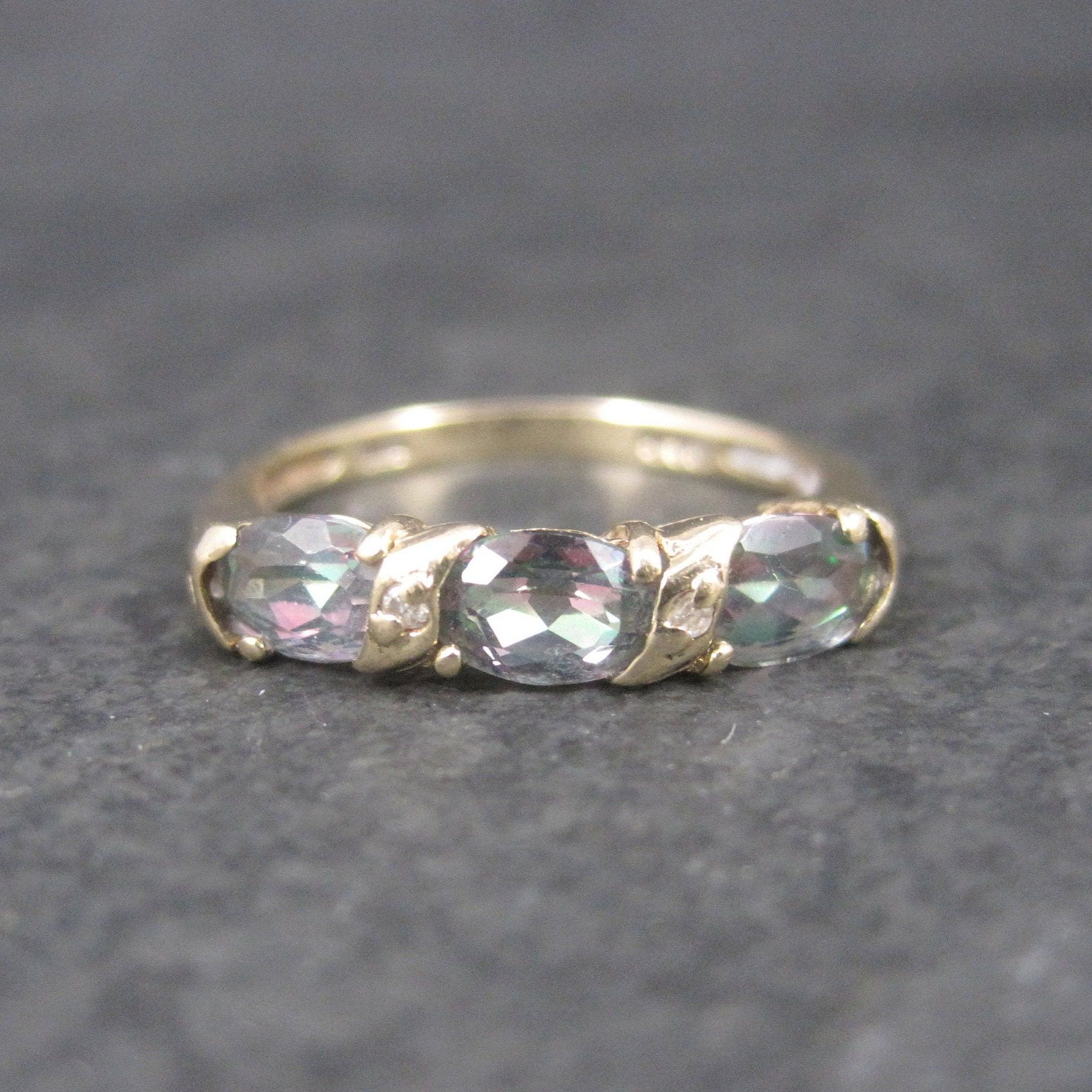 Vintage 10k Mystic Topaz Ring Size 7